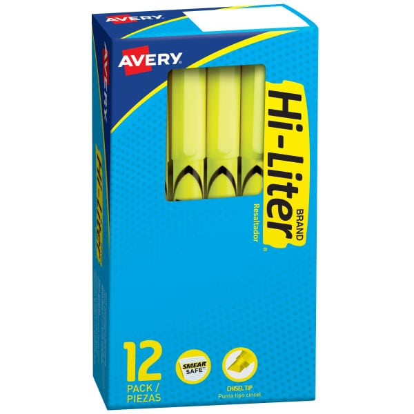 Avery(R) Hi-Liter(R), Pen-Style, Fluorescent Yellow, 1 Count (23591)